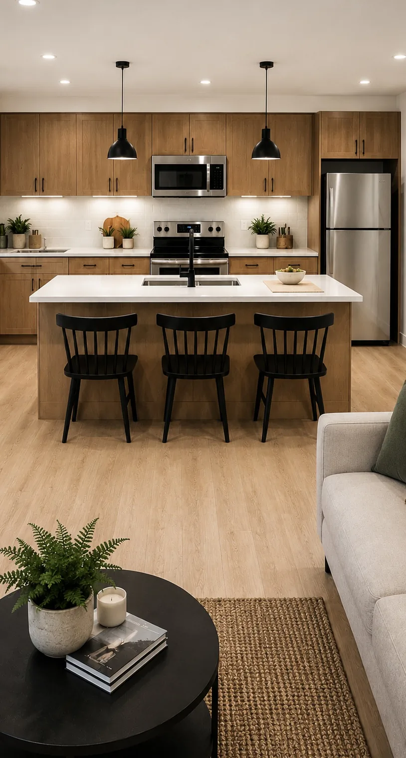 Two-bedroom kitchen rendering