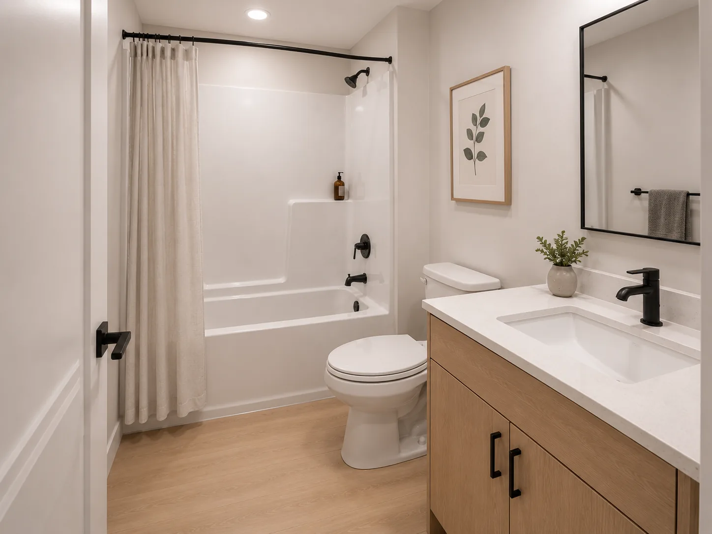 One-bedroom bathroom rendering