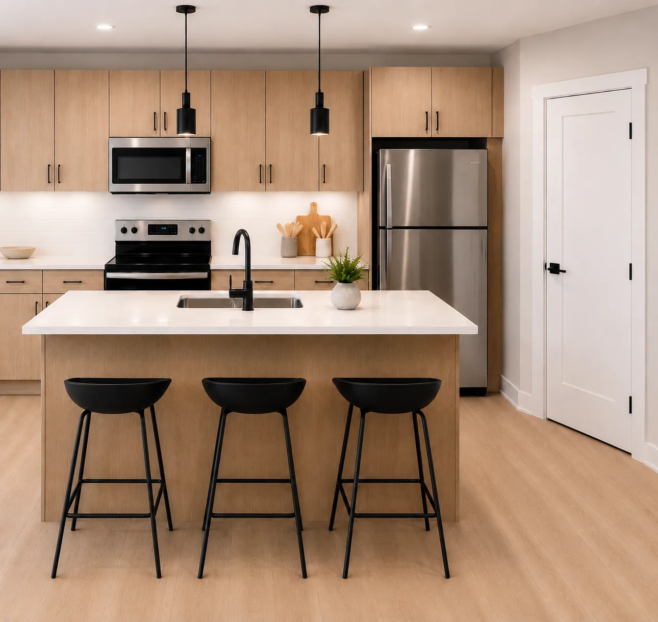 One-bedroom kitchen rendering